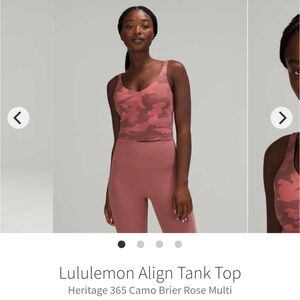 Lululemon Align Tank Top in Heritage 365 Camo Brier Rose Multi EUC